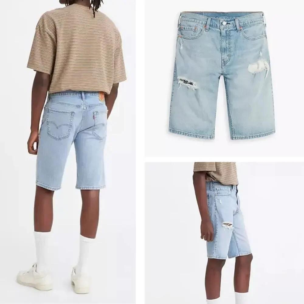 NWT LEVI'S 405 Standard Denim Shorts Sz 58 Distressing
